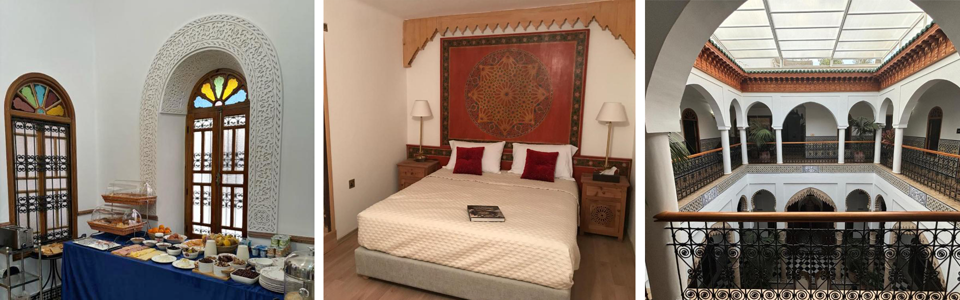 Marokkanische Unterkunft in Rabat mit Frühstück, Zimmer und Innenhof